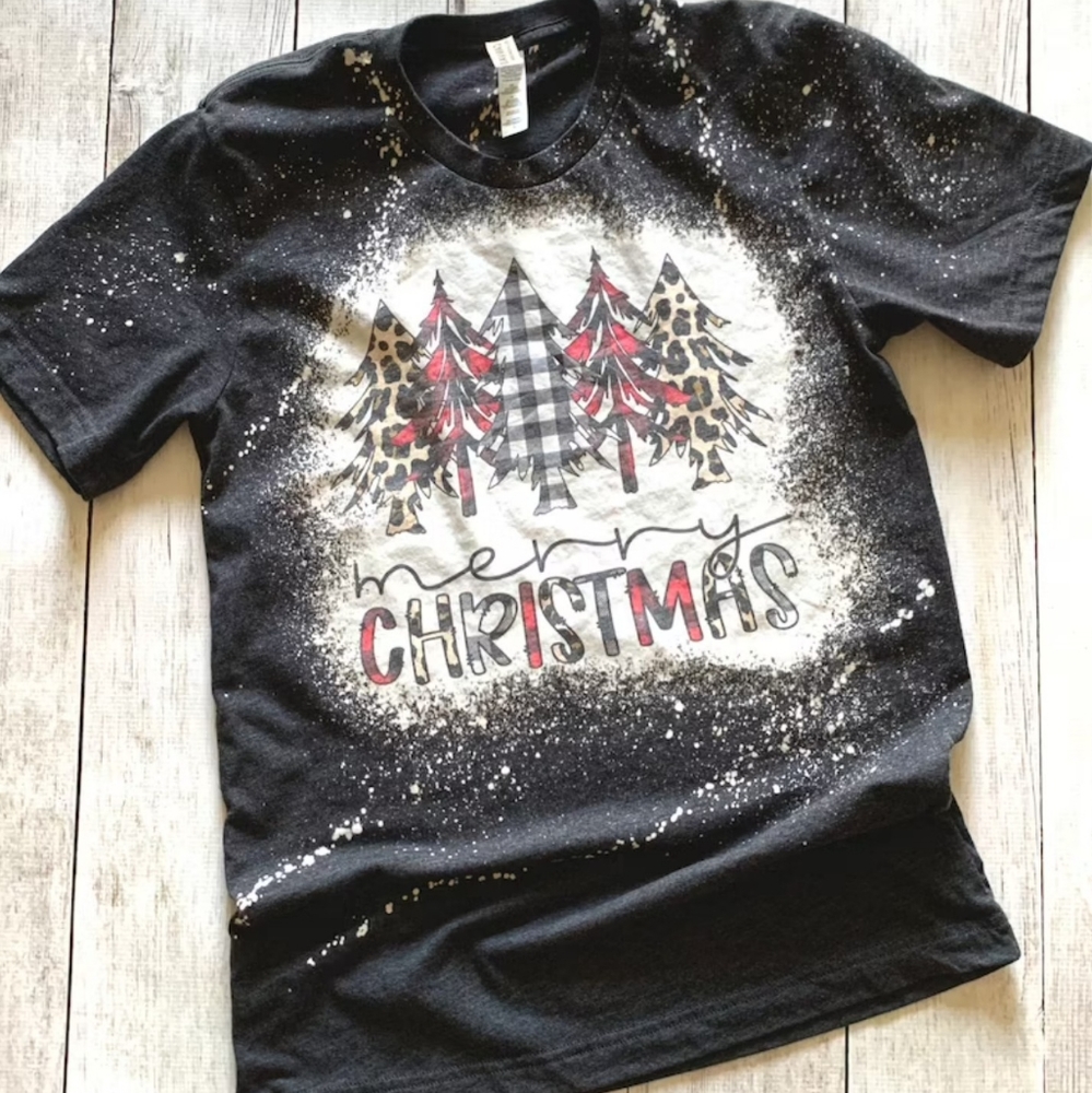 Merry Christmas bleached shirt
